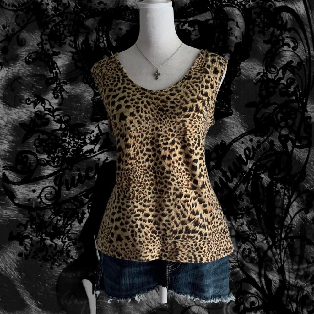 bold leopard print glam whimsigoth sleeveless top